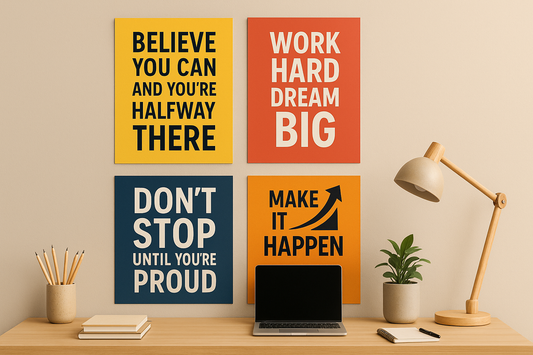 COMBINATION OF FOUR MOTIVATIONAL POSTERS